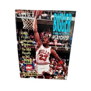 1991 NBA on TNT Michael Jordan Vintage Basketball Print Ad